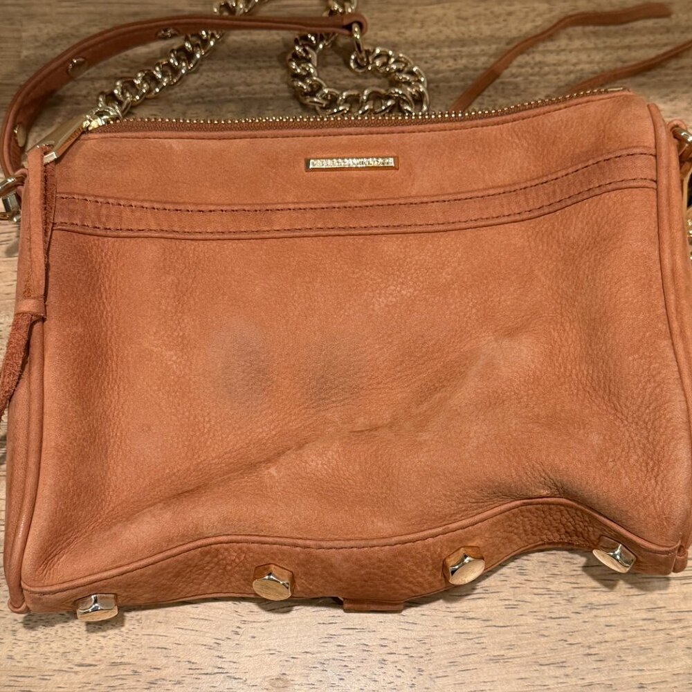 Rebecca Minkoff Mini MAC Tan Suede Crossbody Bag with Tassels - Picture 2 of 10